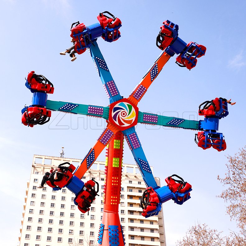 Amusement Park Facilities 360 Degree Frisbee Fun Fire Wheel Adult Thrill Rides Carnival Attraction Rides