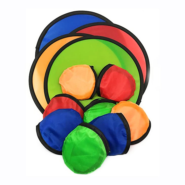 Customized Nylon Foldable Frisbeed Fan 190T 210D Fabric Collapsible Portable Sublimation Round Folding Fan with Pouch