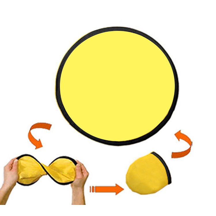 Customized Nylon Foldable Frisbeed Fan 190T 210D Fabric Collapsible Portable Sublimation Round Folding Fan with Pouch