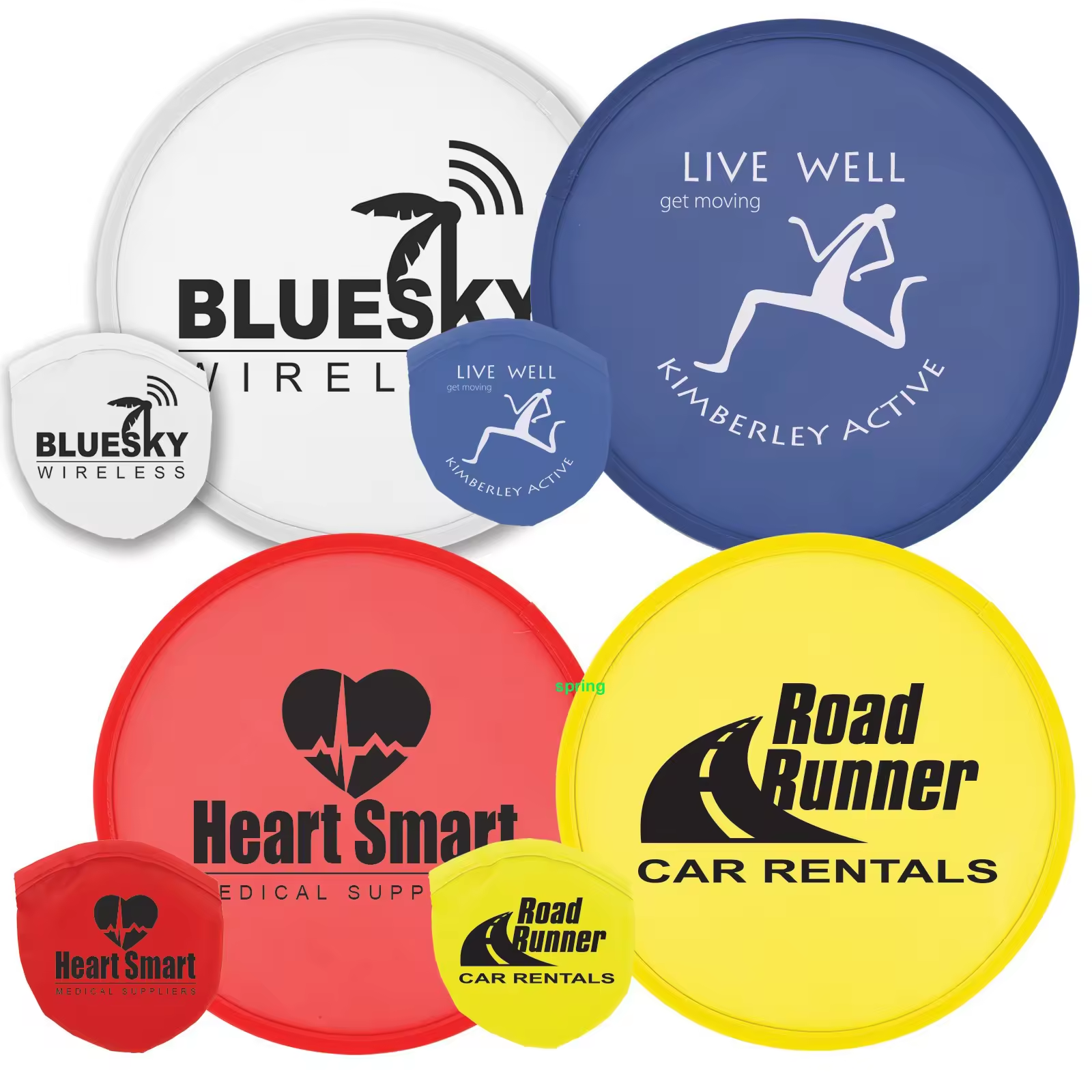 HLY Custom Outdoor Kids Flying Frisbeed Sports Toy Foldable Flyer Folding Handheld Fan Nylon Round Disc