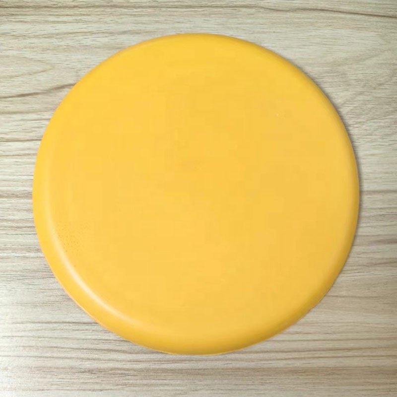 No logo no pattern PU foam yellow Frisbee, you can DIY any pattern flying disc soft foam material will not hurt skin