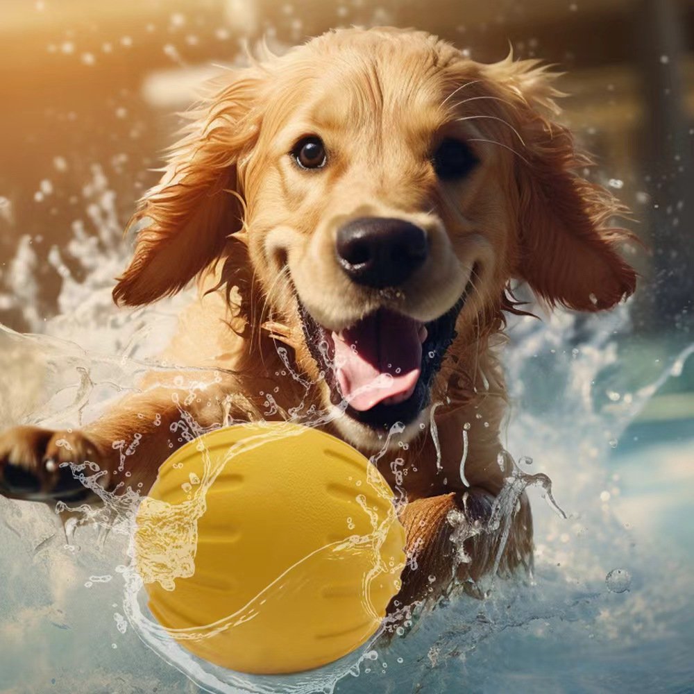 Hot Sale Heavy Duty Float Rubber Squeaky Dog Balls Chew Spike Ball rope ball circle ring frisbee Toys for playing and Training