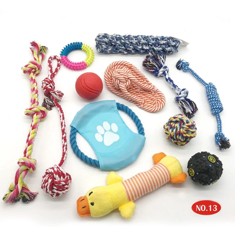 wholesale pets Custom 10 pack sets pet dog chew toy dog rope frisbeed ball knot set of toys for dogs