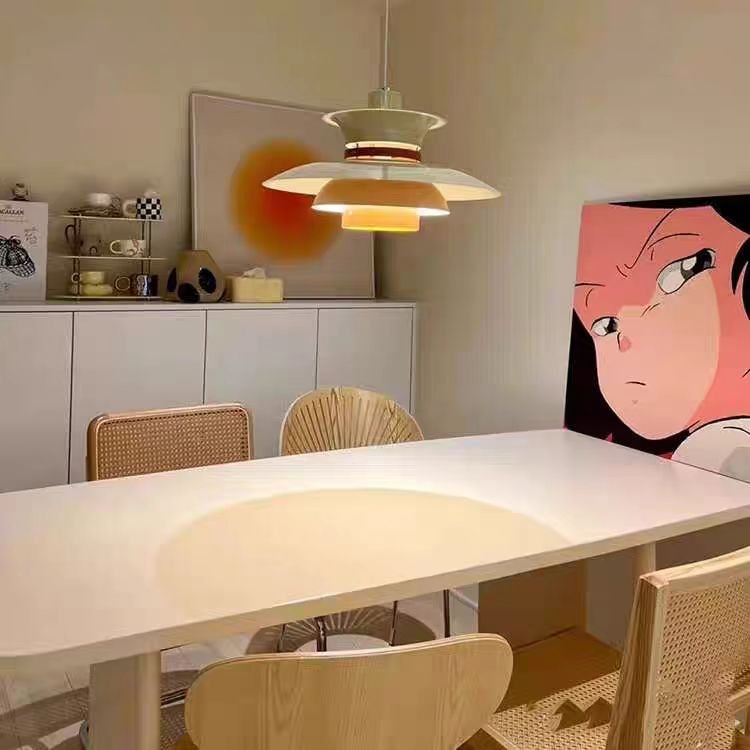 Nordic restaurant lights Japanese cream style bedroom bedside retro minimalist bar frisbee chandelier
