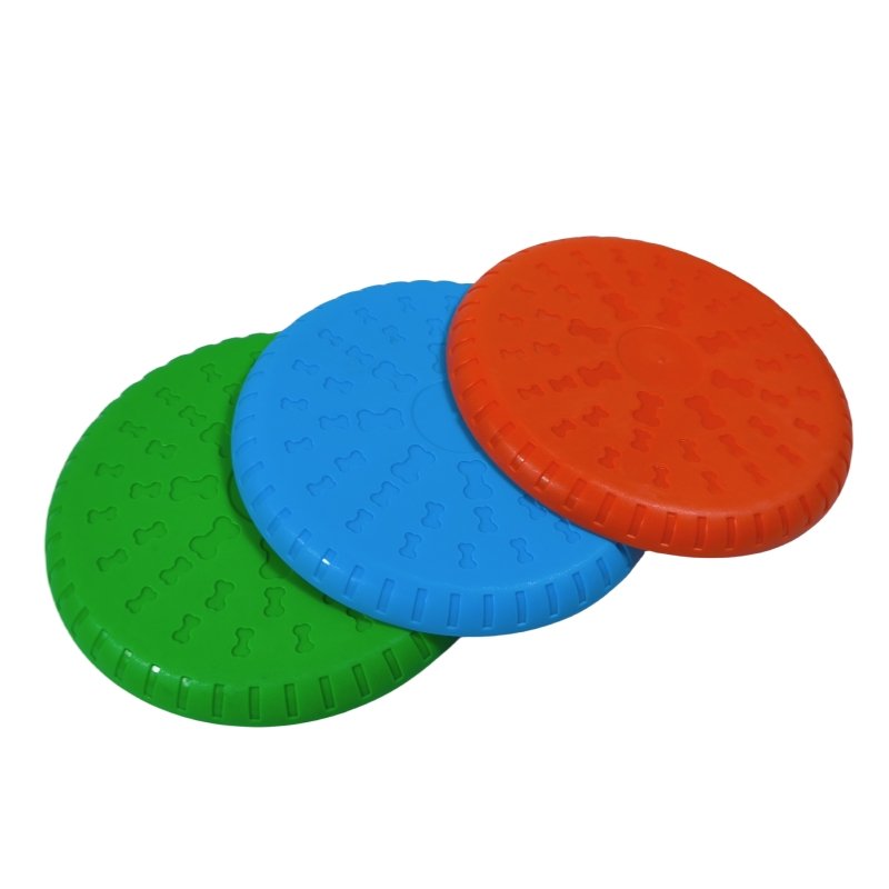 Outdoor Frisbeed Colored TPR Flying Disc Anti-Bite Soft Dog Interactive Pet Toy Disc