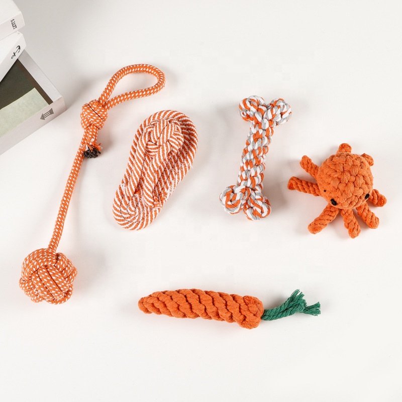 Durable Cotton Rope Dog Toys 8 Pack Puppies Teething Chew Toys Free Assortment Pet Chew Dog Toy