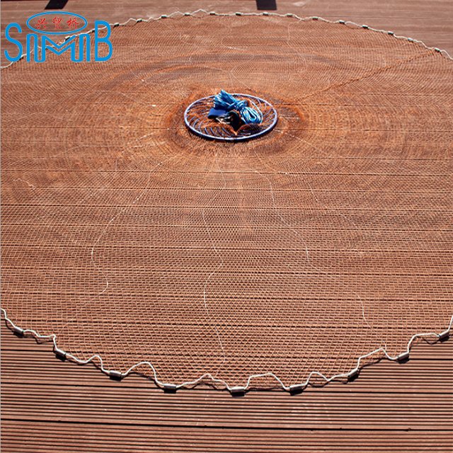 Chinese Supplier Diameter 3.6m Tire Line Fishing Cast Nets with Plastic Ring Frisbee