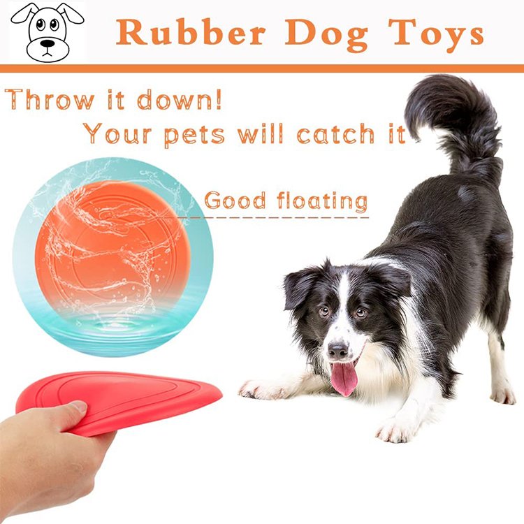 TPR Dogs Frisbee Training Interactive Toys Puppy Flyer Toy Dog Lightweight Soft Floating Saucer for Small Medium Dog Outdoor