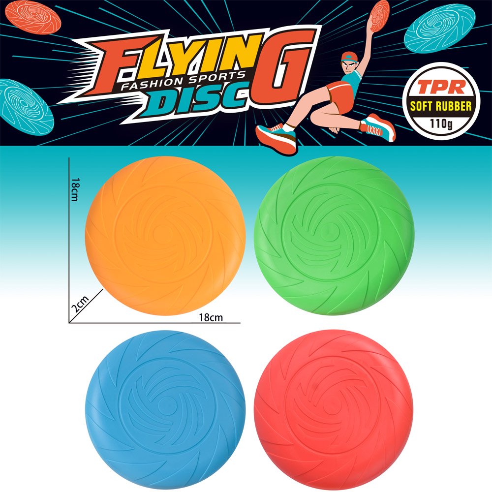18CM TPR Flying Discs Frisbeed DiscTeam Sport Toys Set 8 pcs In 1 Set gift
