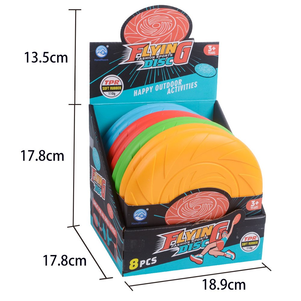 18CM TPR Flying Discs Frisbeed DiscTeam Sport Toys Set 8 pcs In 1 Set gift