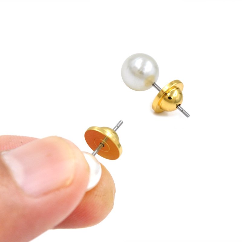 18k Gold Plated Frisbee Ear Plug Ufo-Shaped Earrings Locks Gold Ufo Ear Studs Buckle Cap Earrings Accessories
