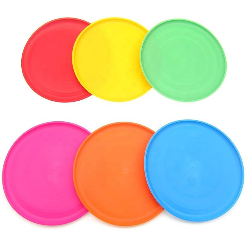 Outdoor sports throwing toys glow in dark 7" custom silicone frisbeed