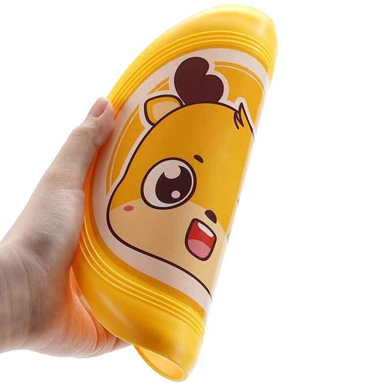 Wholesale custom logo printing cartoon children Pu flying disc throwing frisbeed inflatable toys for kids outdoor sports