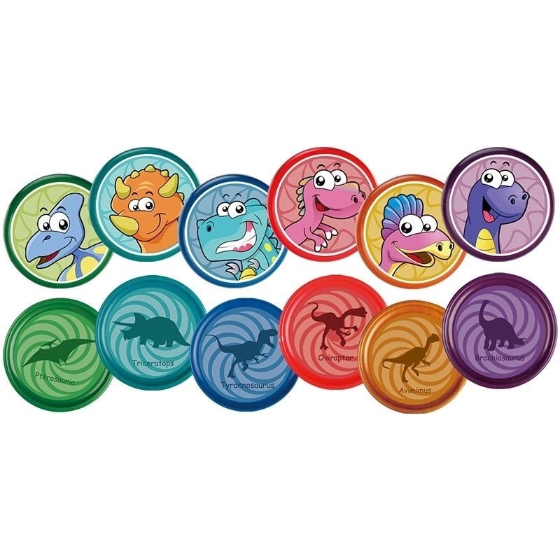 6.3inch frisbeed interactive PU soft material colorful dinosaur Safety hand throwing Flying Disc for kids