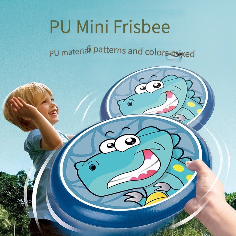 6.3inch frisbeed interactive PU soft material colorful dinosaur Safety hand throwing Flying Disc for kids