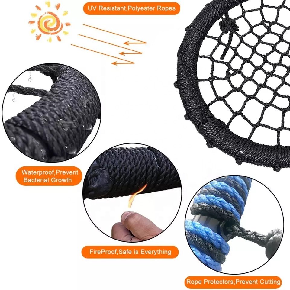 Kids Land Garden Playhouse Kindergarten School Playground 80cm Nylon Rope Round Outdoor Spider Web Nest Swing