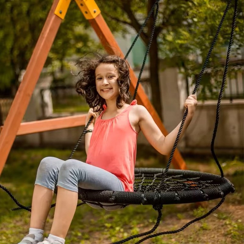Kids Land Garden Playhouse Kindergarten School Playground 80cm Nylon Rope Round Outdoor Spider Web Nest Swing