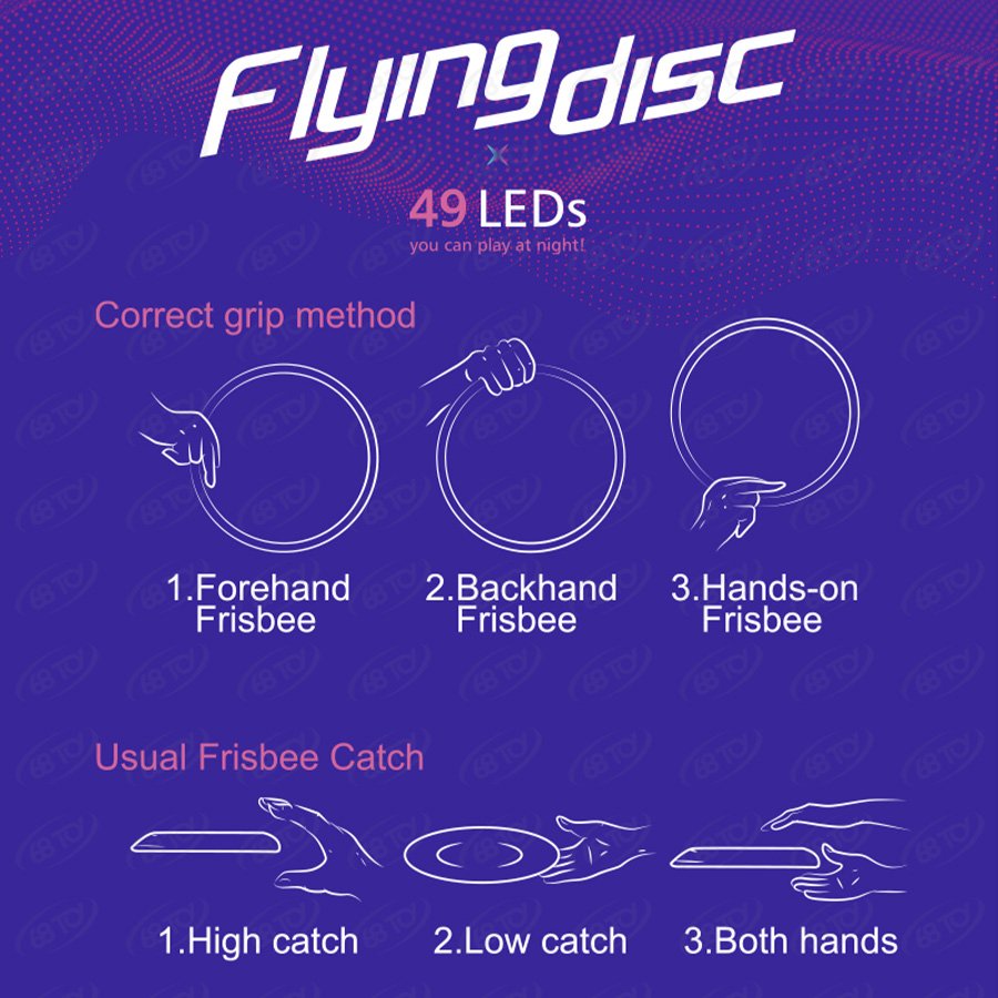 LED Light Frisbeed Toy Outdoor Sport Toys flying disc Game 27CM 49LEDs 9inch Custom Logo