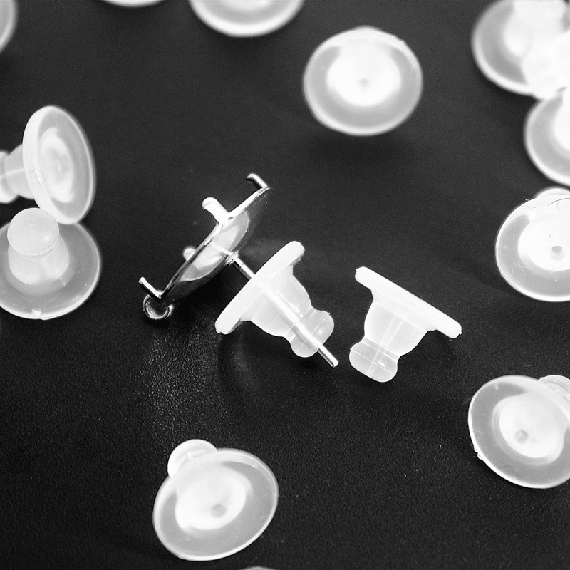 Wholesale White Clear 10mm Earplugs Earring Accessories Transparent Silicone Ear Plug For Earrings Frisbee