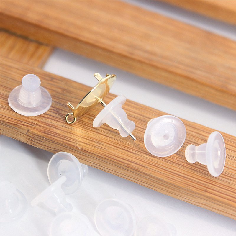 Wholesale White Clear 10mm Earplugs Earring Accessories Transparent Silicone Ear Plug For Earrings Frisbee