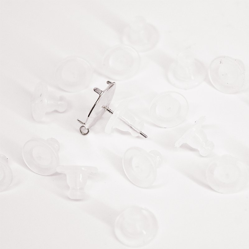 Wholesale White Clear 10mm Earplugs Earring Accessories Transparent Silicone Ear Plug For Earrings Frisbee