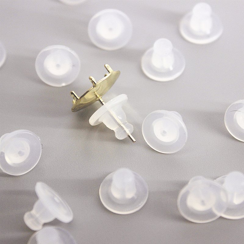 Wholesale White Clear 10mm Earplugs Earring Accessories Transparent Silicone Ear Plug For Earrings Frisbee