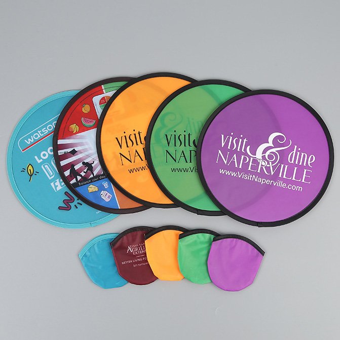 Wholesale Custom Printed Foldable Polyester Frisbeed Collapsible Outdoor Beach Toys Nylon Flying Disc