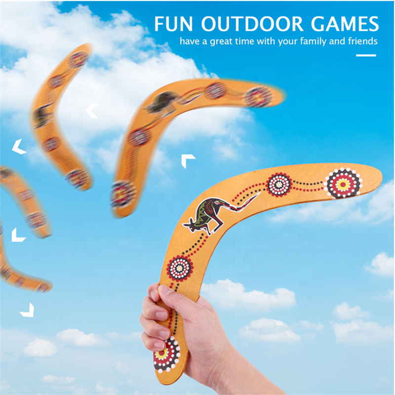 Bestseller Wholesale Genuine Wooden New Kangaroo Throwback V Shaped Boomerang Outdoor Fun Game Gifts For Kids Children Toys