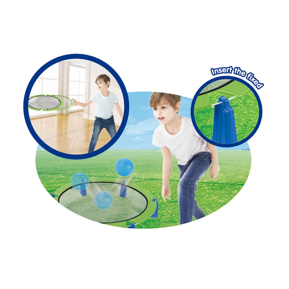 Hot oem outdoor beach lawn & volleyball spike trainer combo game fitness sports set