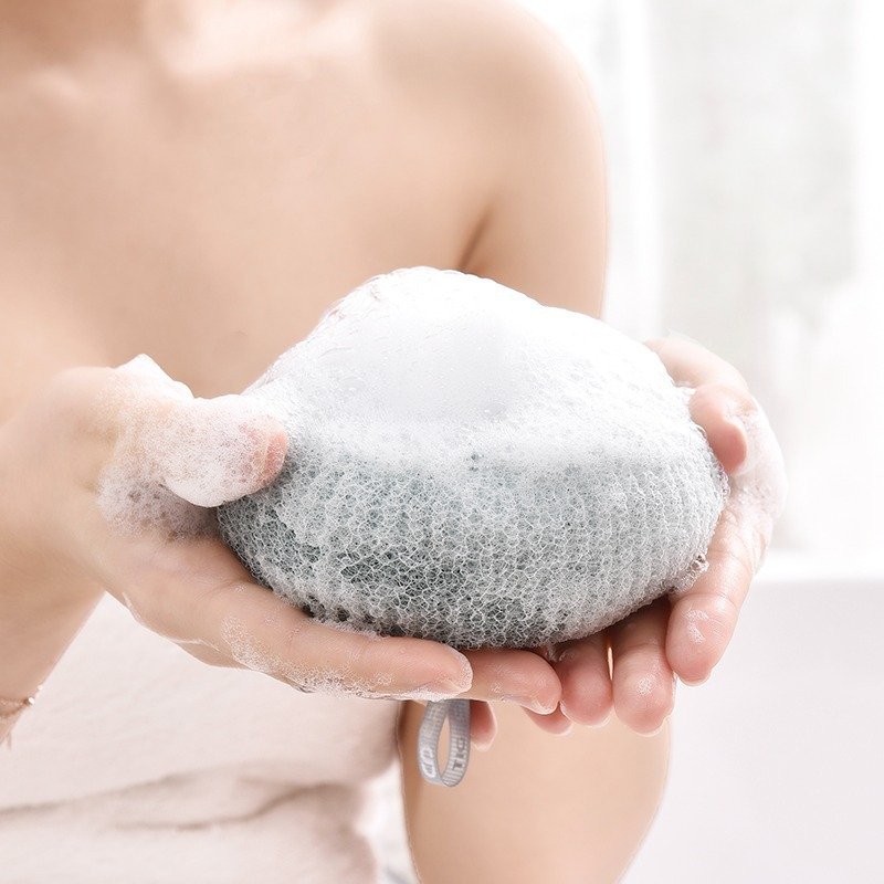 Round Soft Mesh Handheld Bath Sponge Balls Cleaning Brush Shower Body Cleaner Exfoliat Scrubbers Bath Ball Bathroom Accessories