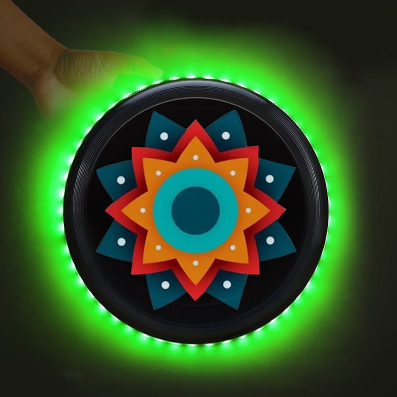 Rechargeable LED Light Up Flying Disc Glow in The Dark Outdoor Recreation Waterproof LED Frisbeed Toy Custom Color and Logo