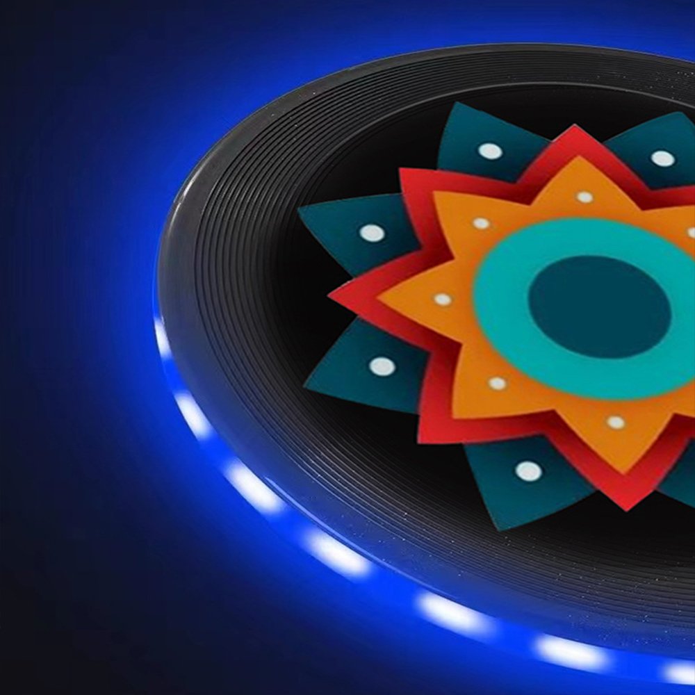 Rechargeable LED Light Up Flying Disc Glow in The Dark Outdoor Recreation Waterproof LED Frisbeed Toy Custom Color and Logo