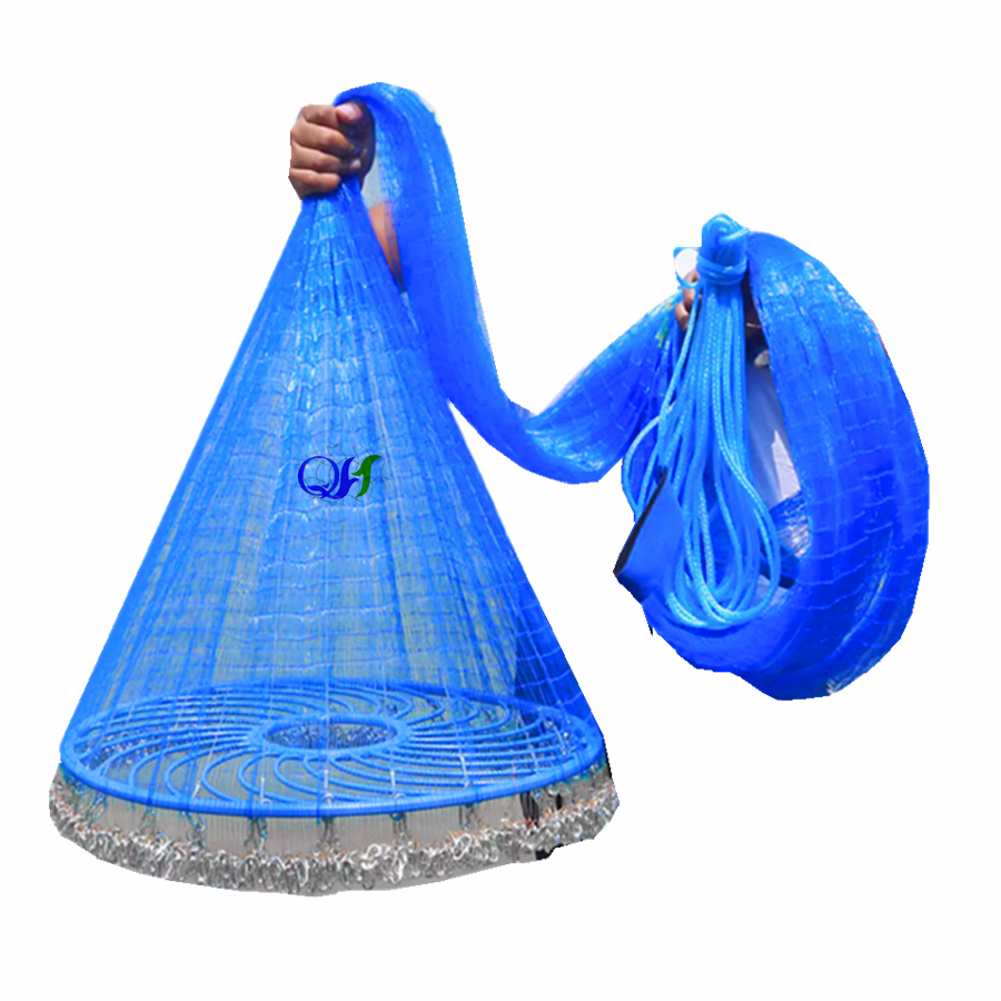 Nylon Monofilament Japanese Style Bottom Pocket Cast Net 10FT Fishing Net Hand Throw Fishing Cast Net