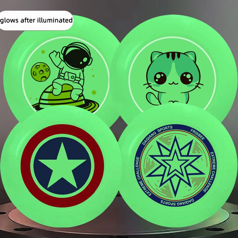 Glow In The Dark Frisbee for outdoor game,Flying Disc noctilucence Frisbee,Soft PE aerodynamics design frisbee