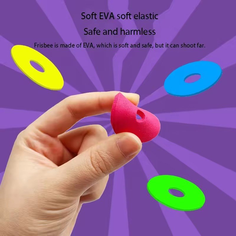 2024 Children's Frisbee Gun Radish Safety EVA Frisbee Gun Parent Child Outdoor Toy Soft Bullet Gun Battle pistolas