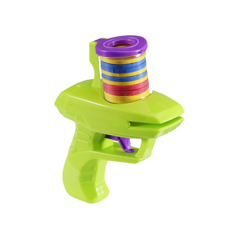 2024 Children's Frisbee Gun Radish Safety EVA Frisbee Gun Parent Child Outdoor Toy Soft Bullet Gun Battle pistolas