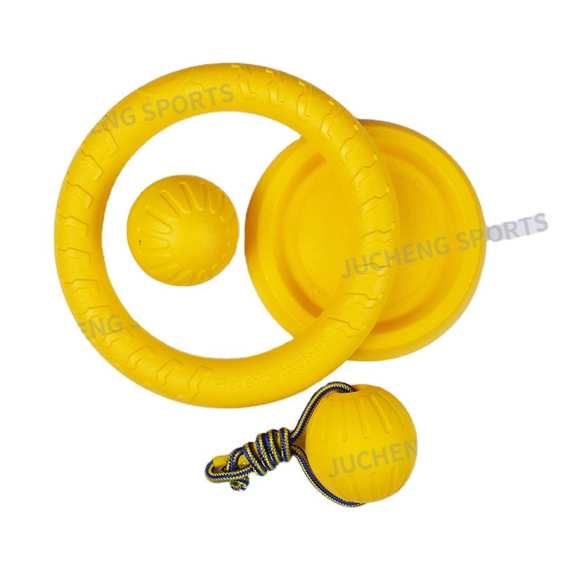 Wholesale Price Cheap Multifunctional 9Cm Solid Ball 9Cm Round Rope Ball Big Pull Ring Frisbee For Pet Outdoor Fitness