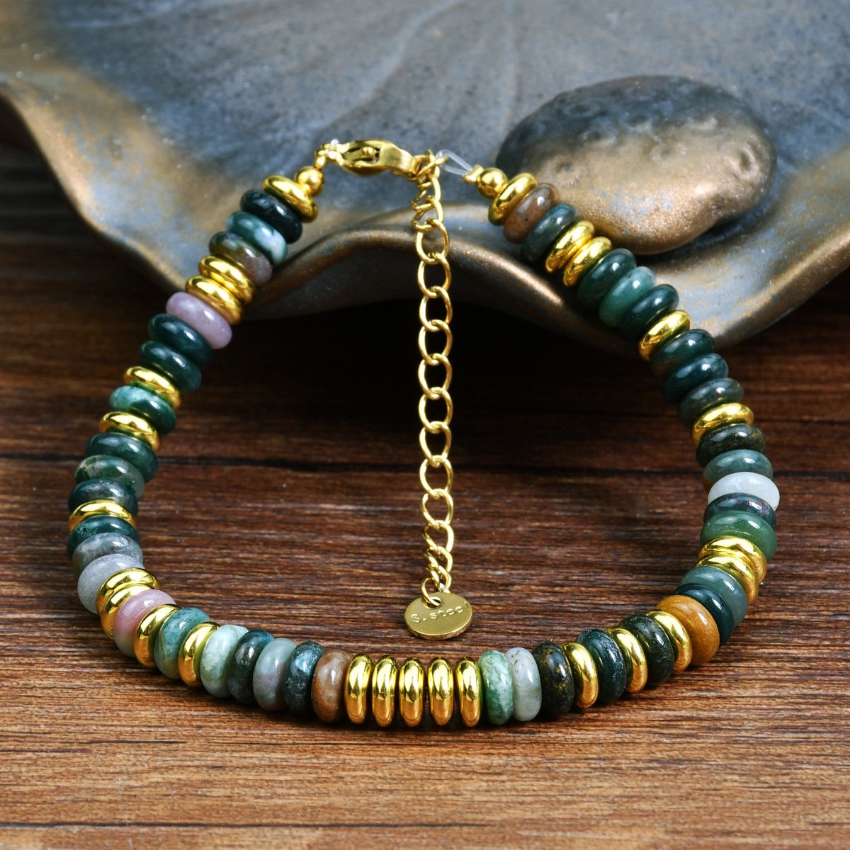 Summer Fashion Colorful Frisbee Beaded Bracelets Bohemia Jewelry Healing Natural Stone Crystal Bracelet For Women Gift