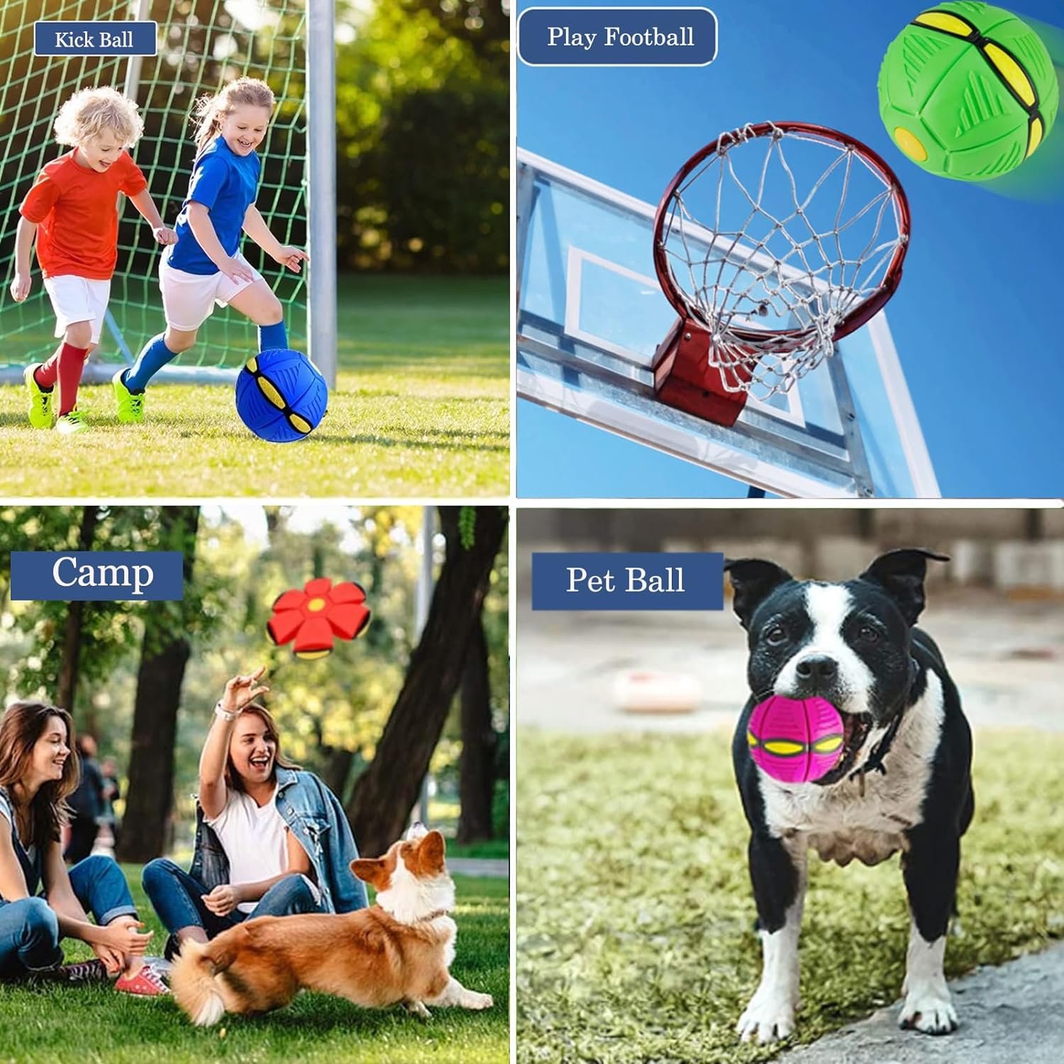 EPT Wholesale Kids Outdoor Toys Dog Ball Ufo Disk Flying Saucer Ball with Light &Sound