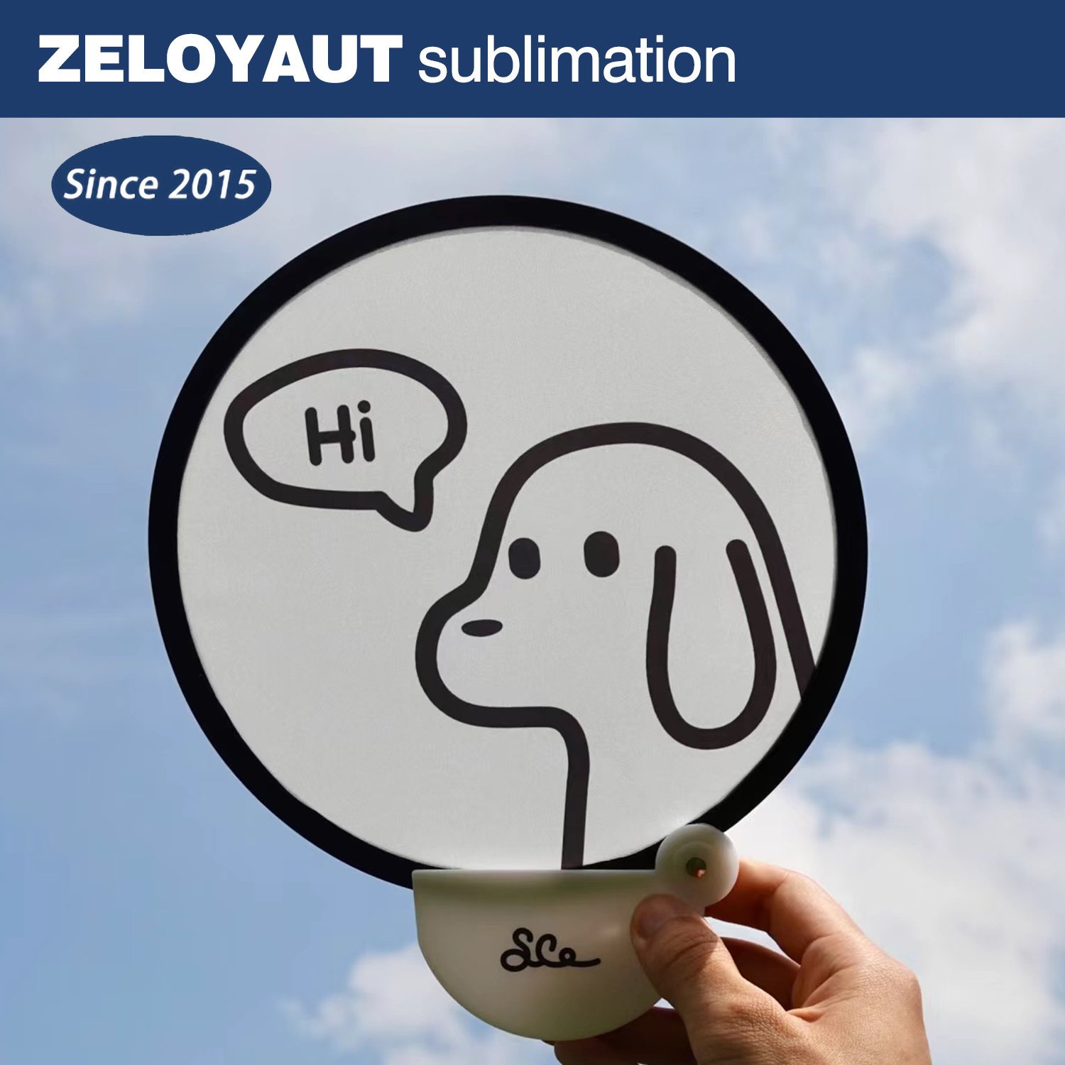 Custom frisbee sublimation blanks foldable fans heat press flying saucer Nylon flying disc fan advertising fan outdoor sports