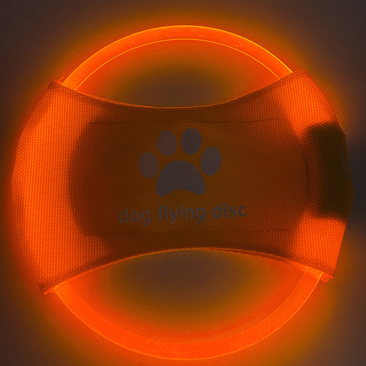 Pet Dog Flying Disc Interactive Dog Toys Flying Disc Ball Light Up Glow In Dark Frisbeed Flying Disc Fetch Toy