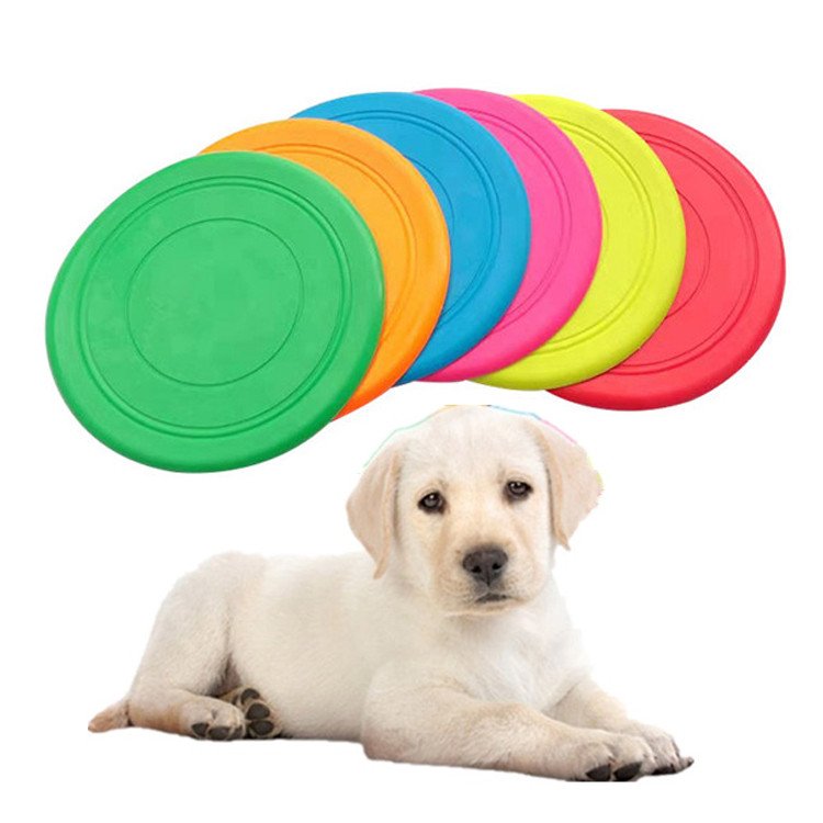Customized Round Dog Pet Training Toys Tpr Flying Disc Dog Fetch Toy Bite Resistant Frisbeed For Training Dogs