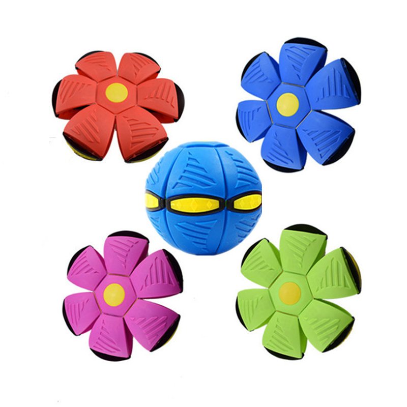 Chinese Factory Outdoor Sports Toy LED Magic Squeeze Bouncy Ball UFO Ball Deformed Flying Ball