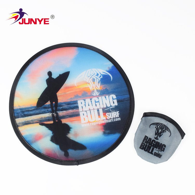 Custom Multifunctional Collapsible Frisbeed Foldable Flying Handheld Fan Fold Up Nylon Flyer Folding Disc With Pouch