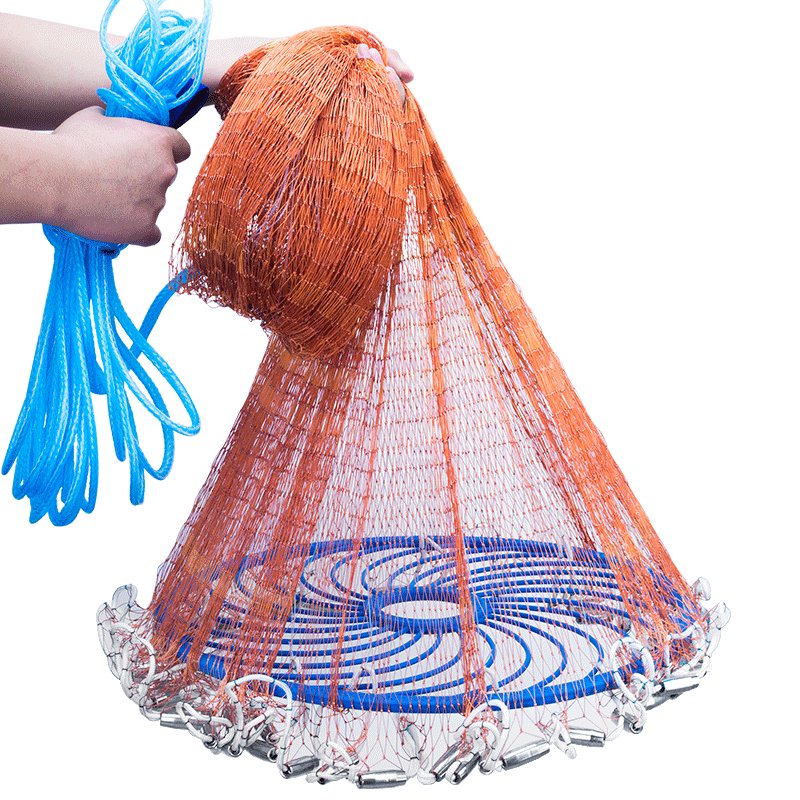 Hot sell American Style nets Drawstring Cast Net Lead sinker Fishing Net