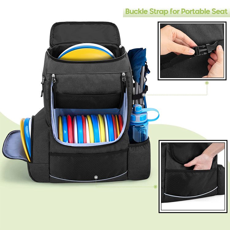 Frisbee golf bag custom logo wholesale disc golf bag holds 25 discs waterproof disc golf backpack grip
