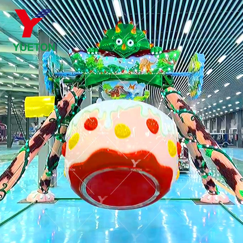 Low Cost Attraction Carnival Game 6 Seats Small Swing Mini Pendulum Dinosaur Theme Kids Amusement Park Frisbee Rides For Sale