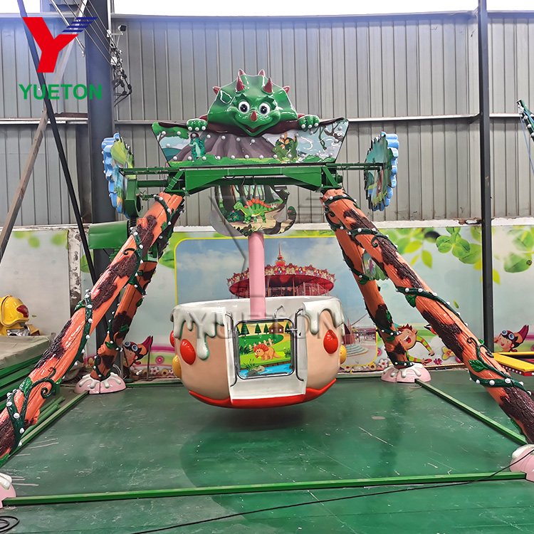 Low Cost Attraction Carnival Game 6 Seats Small Swing Mini Pendulum Dinosaur Theme Kids Amusement Park Frisbee Rides For Sale