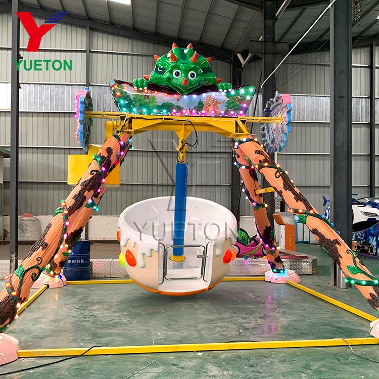 Low Cost Attraction Carnival Game 6 Seats Small Swing Mini Pendulum Dinosaur Theme Kids Amusement Park Frisbee Rides For Sale
