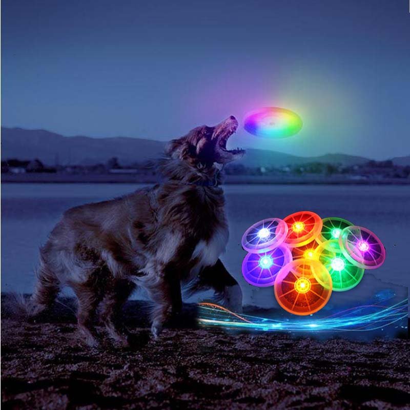 Wholesale Hot Sale Outdoor LED Light Indestructible Dog Training Glowing Flying Disc Interactive Pet Dog Toys